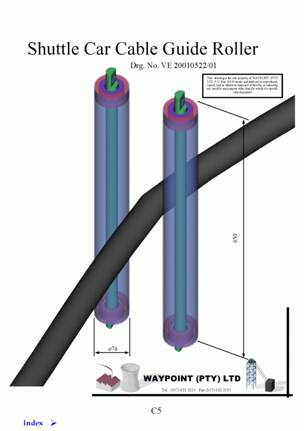 Shuttle Car Cable Guide Roller | Waypoint Engineering