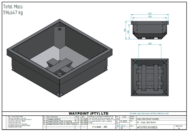 Large Cable Basket | Waypoint Engineering